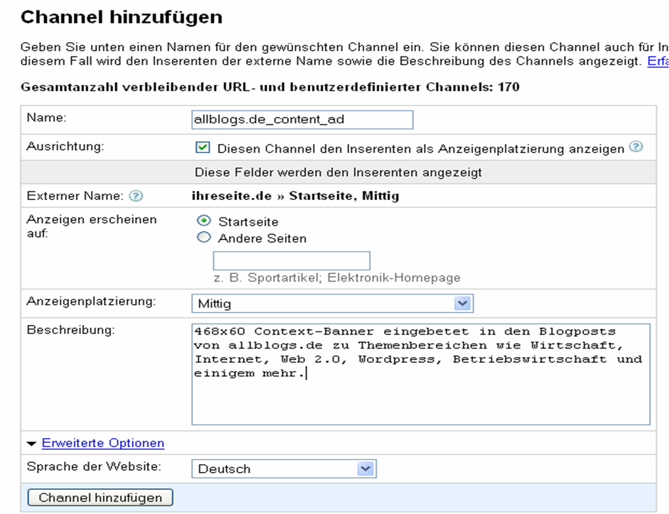 Adsenseoptimierung Adsenseoptimierung